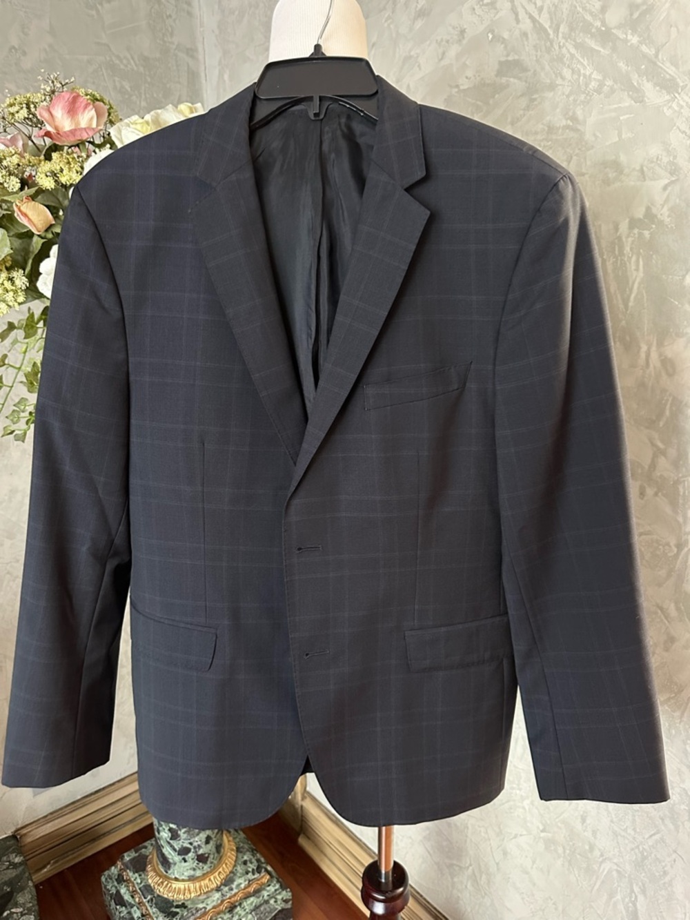 Hugo Boss Men's Navy Windowpane Sport Coat